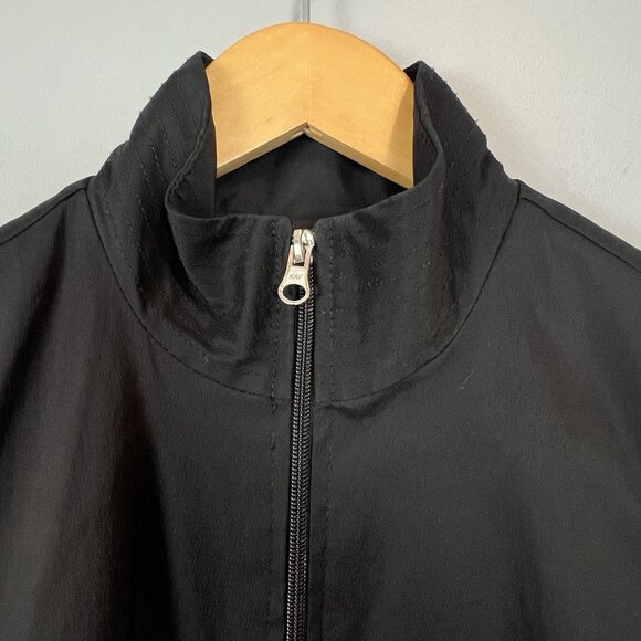 Joseph Ribkoff Sleeveless Bubble Hem Nylon Dress Zip Front Pockets Black Sz 8 - Picture 2 of 13